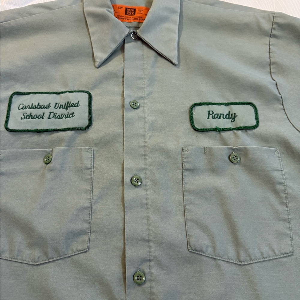 VTG REED USA Work Shirt Randy Carlsbad School Uniform Gas Station Style M Rare